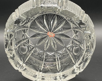 Cenicero de cristal de plomo al 24 % de Kristal Zajecar Yugoslavia | Cristal de lujo tallado a mano, década de 1970