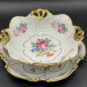 Ilmenau Graf von Henneberg Porcelain Bowl and Plate Germany 1950s