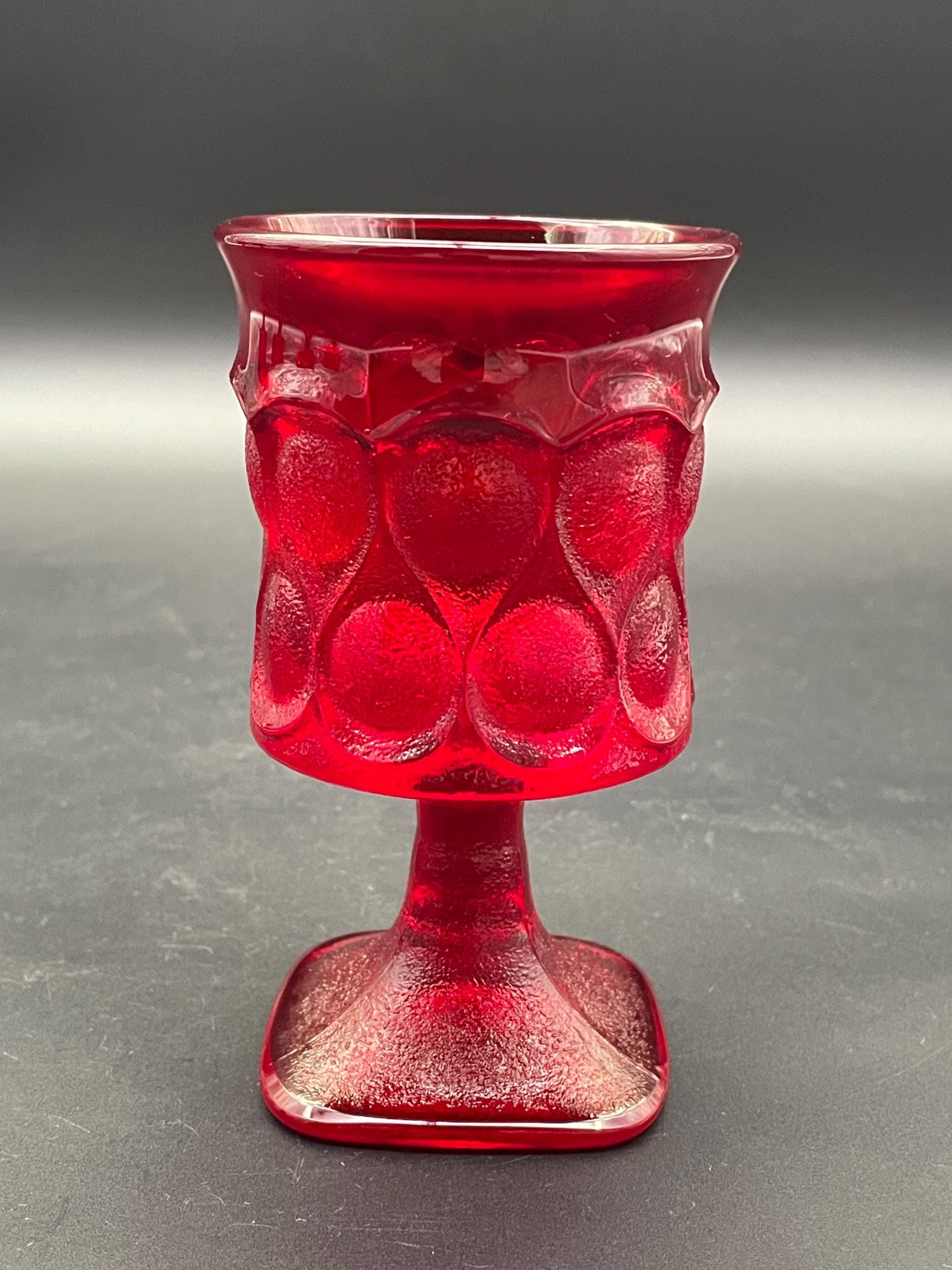 Vintage Noritake Spotlight Ruby Red Goblet Set Japan 5 Pcs Mid