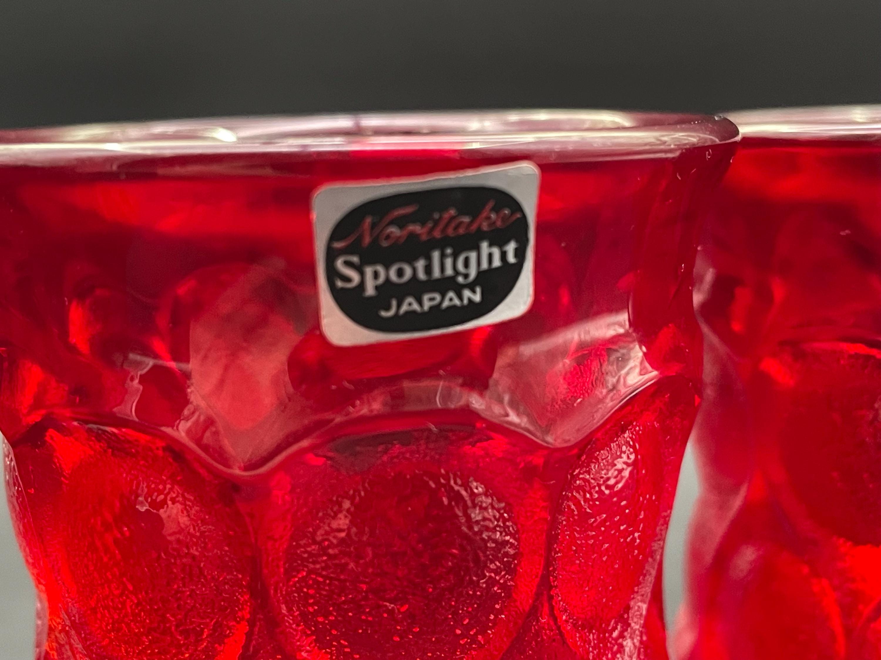Vintage Noritake Spotlight Ruby Red Goblet Set Japan 5 Pcs Mid