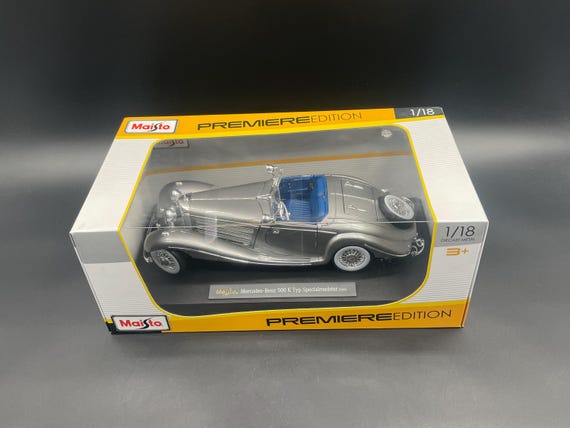 Maisto Mercedes Benz 500K 1936 1/18 Diecast Chrome Classic Car