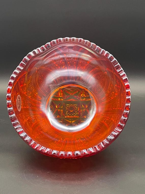 Rare Large Ruby Carnival Glass Centerpiece Bowl – Indiana Glass Co