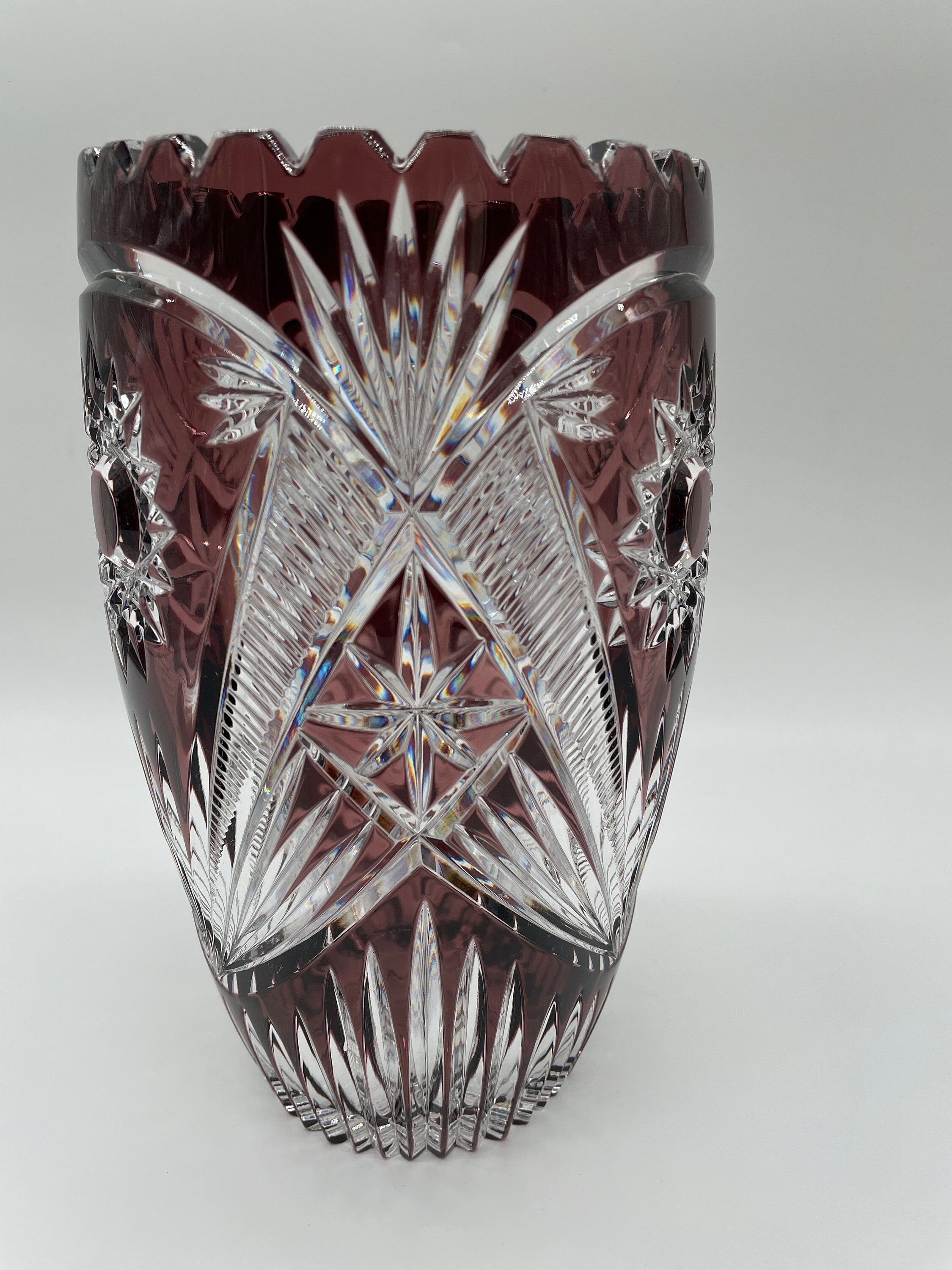 すずらん　チェコ製　ボヘミアクリスタル　TOP CRYSTAL VASE BOHEMIAN CRYSTAL VASE - Etsy