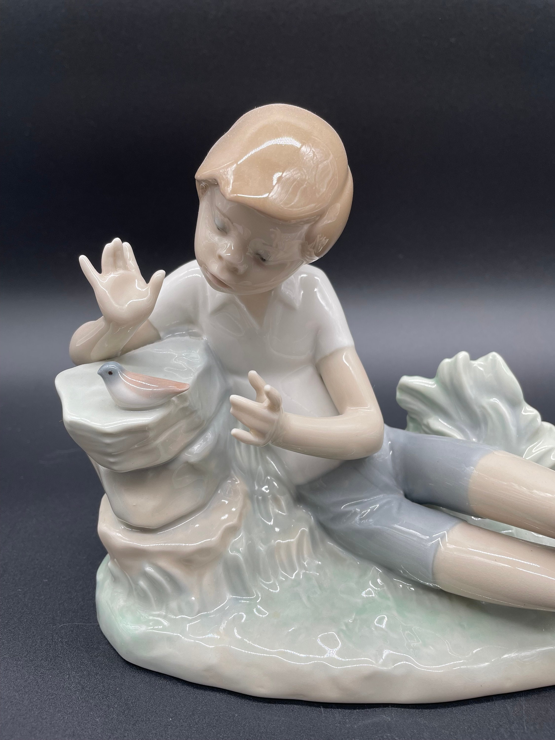【LLADRO】 アコーディオンをひく少年 Lladro Porcelain Figurine Boy With Bird Spain Mid 20th Century - Etsy