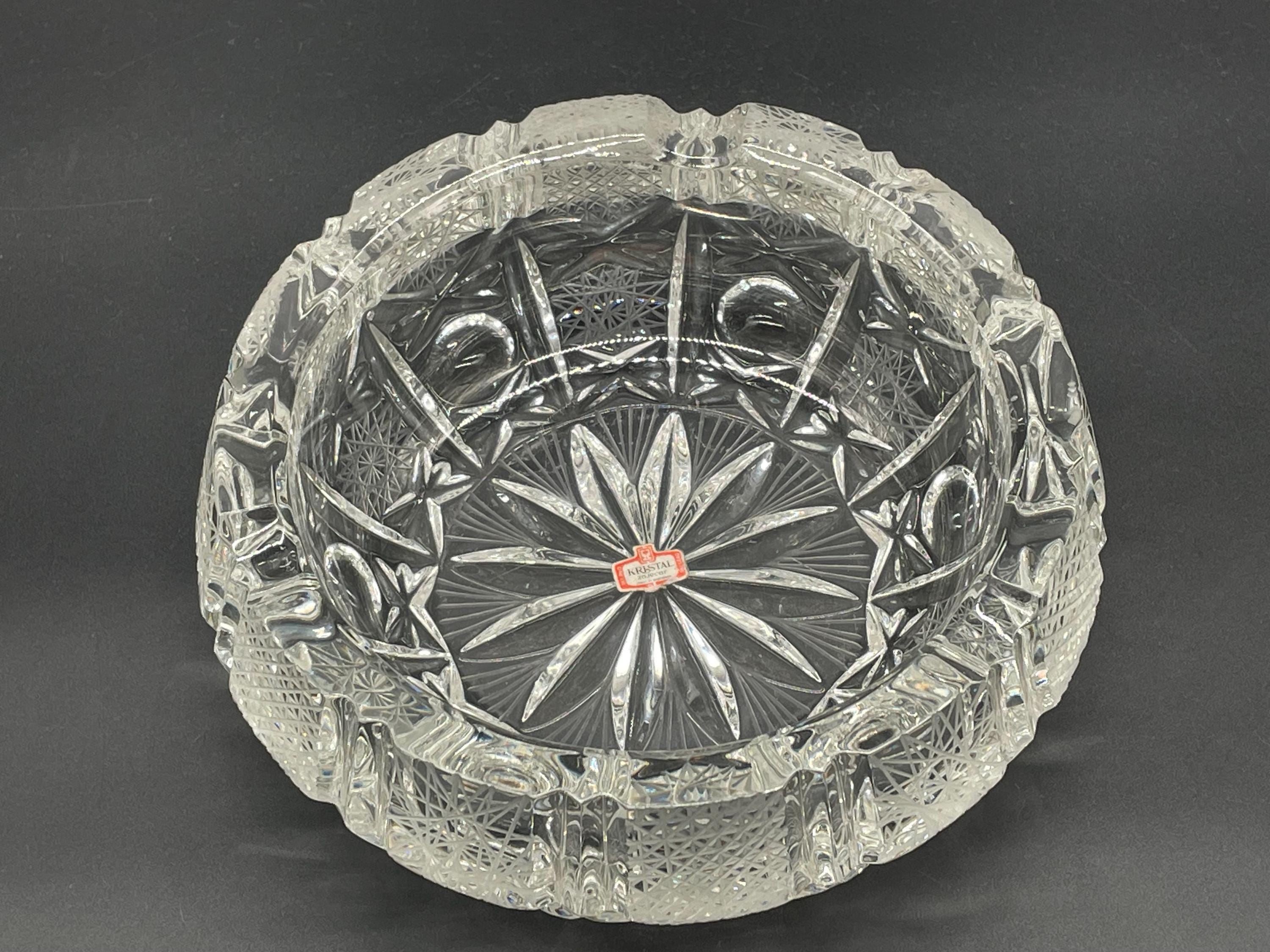 Kristal Zajecar Yugoslavia 24% Lead Crystal Ashtray | 1970s Hand