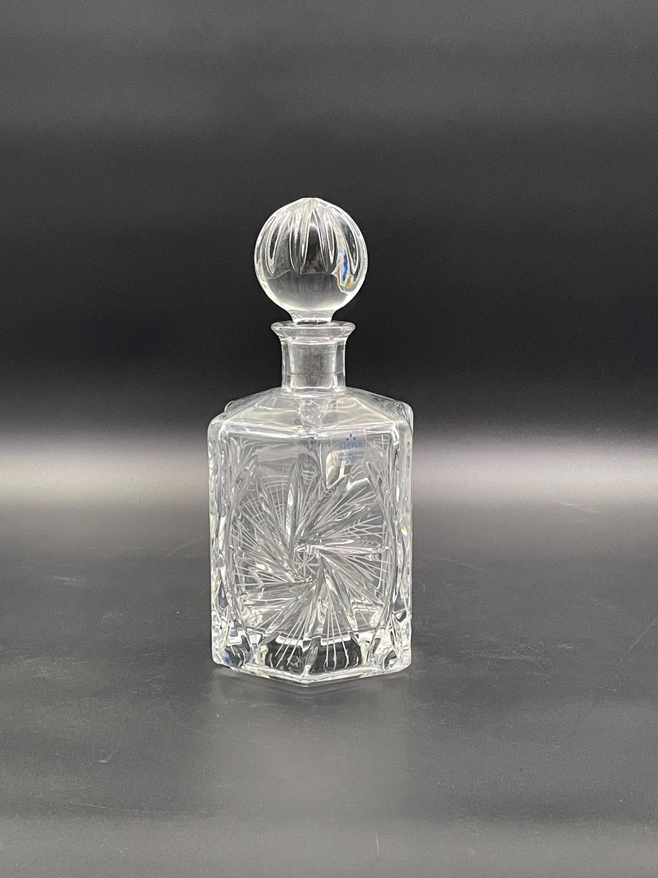 Luxury Hand Cut Lead Crystal Decanter Sunburst Design by Irena