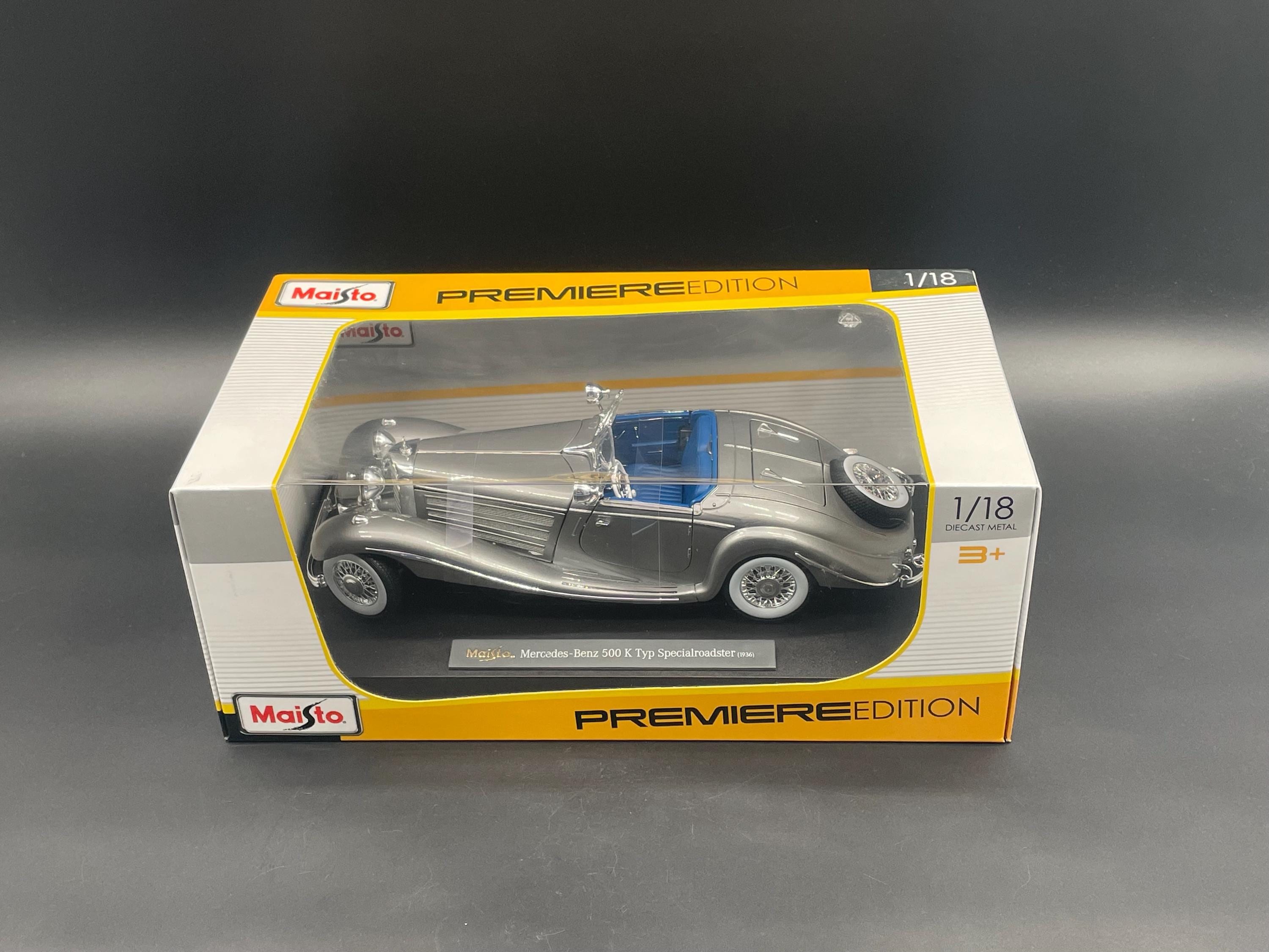 Maisto Mercedes Benz 500K 1936 1/18 Diecast Chrome Classic Car