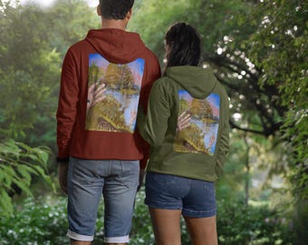 Sanne Kreuze Art Back Print Heavy Blend Hoodie, Unisex Sweatshirt Gift, Original Handpainted Design, Cozy Pullover, Artist Painting Jumper,