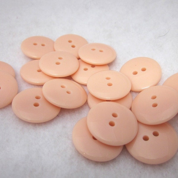 Plain Gloss Pale Peach Buttons 20mm 24 pieces