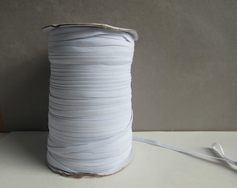 5 metres 6mm Flat White Elastic