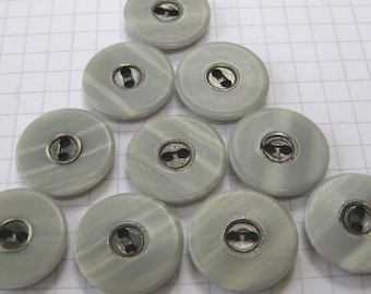 10 Large Blue and Pewter buttons