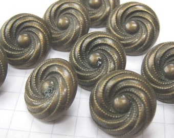 10 Medium Copper Swirl Buttons