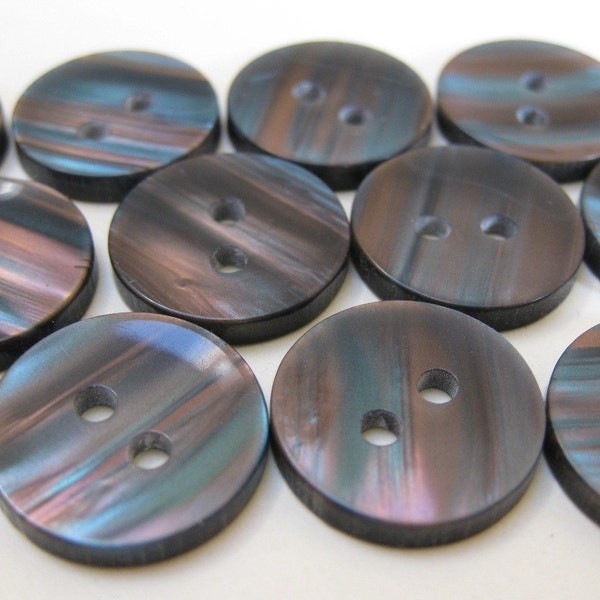 25 Teal and Purple Plastic Shirt Buttons