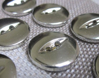 10 Silver Fisheye Buttons