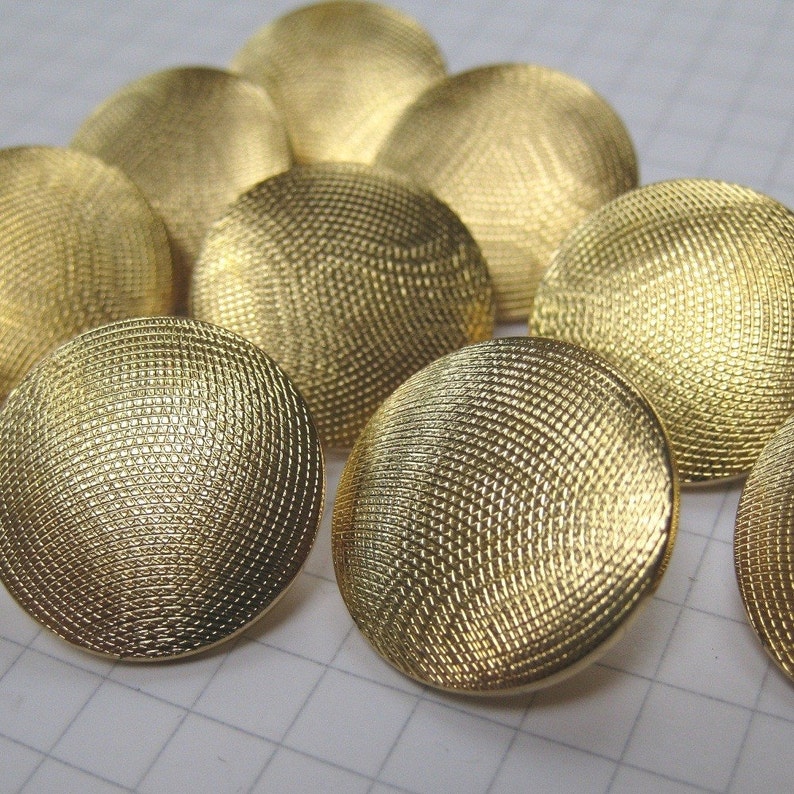 10 Medium Textured Gold Shank Buttons Etsy UK
