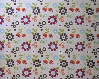 Riley Blake Little Matryoshka Flower Pattern Cream Fabric Fat Quarter