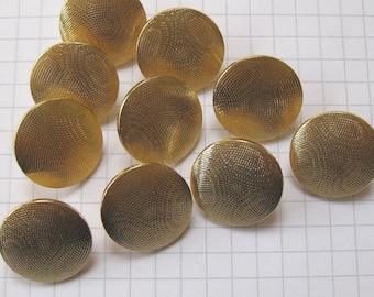10 Medium Textured Gold Shank Buttons
