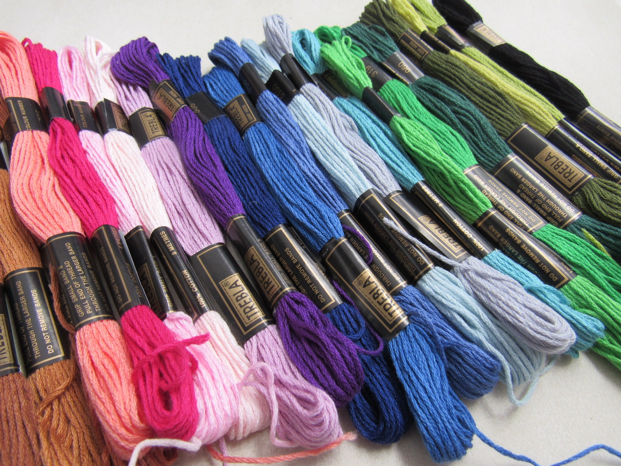 36 All Cotton Embroidery Threads Mixed Colour Pack - Etsy
