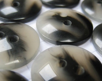 100 Black and White Marbled Buttons