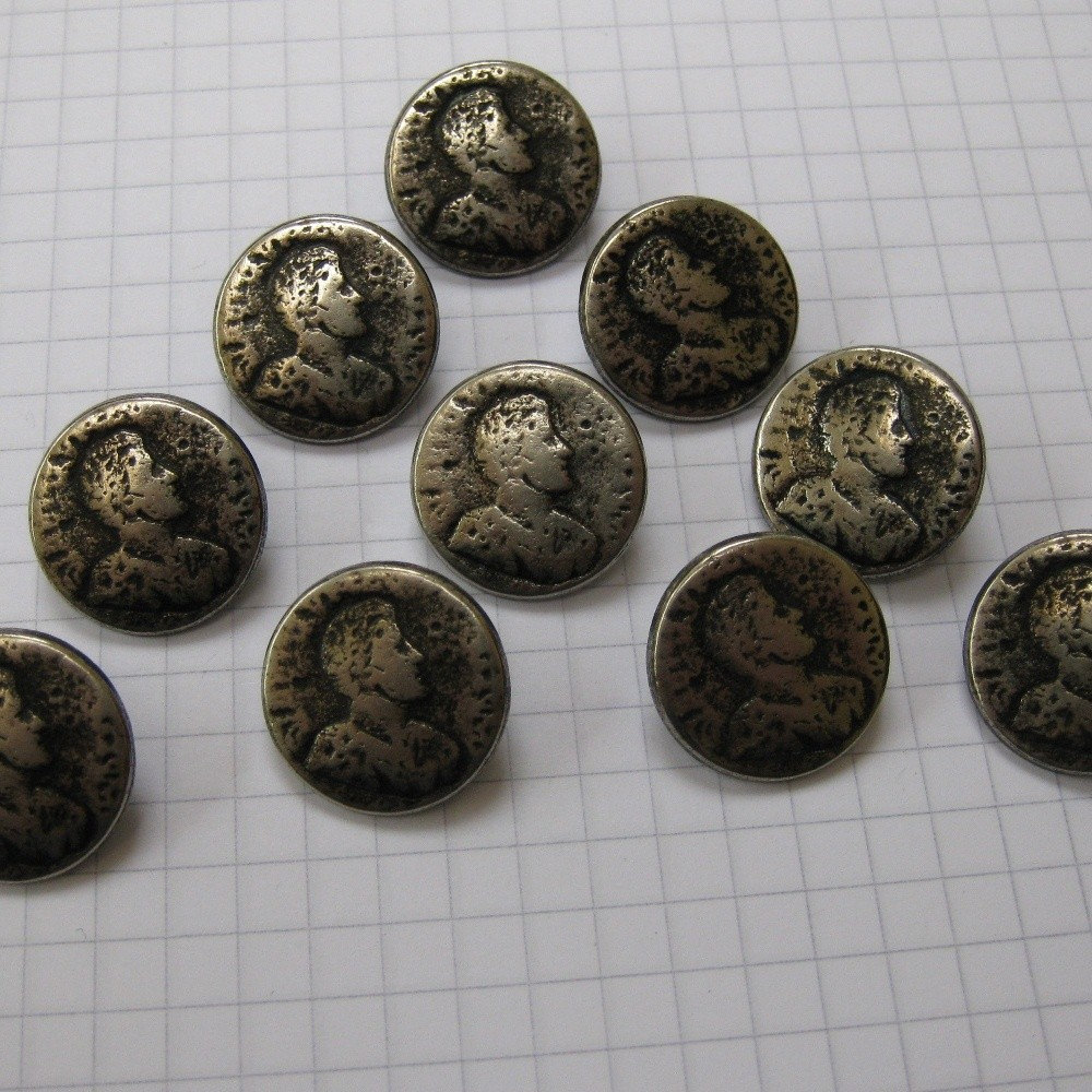 10 Small Silver Roman Emperor Buttons - Etsy UK