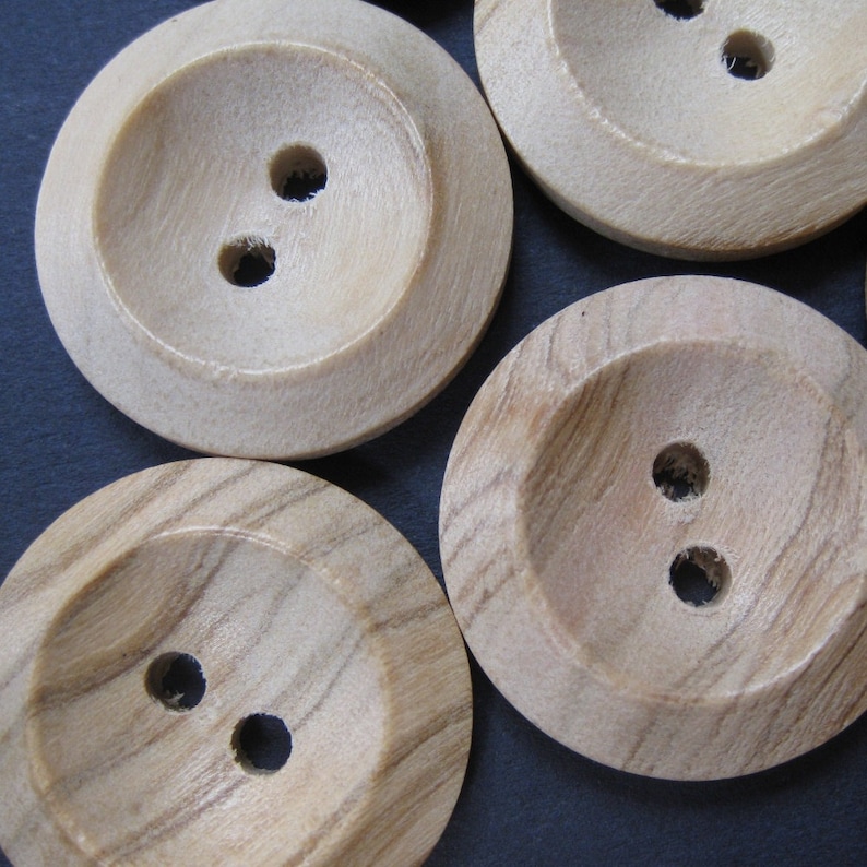 large red buttons wood Sewing 2 Holes 1 5/8 inch 2Pcs