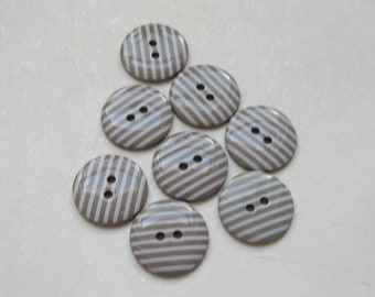 CLEARANCE 8 Candy Striped Mushroom Brown Buttons