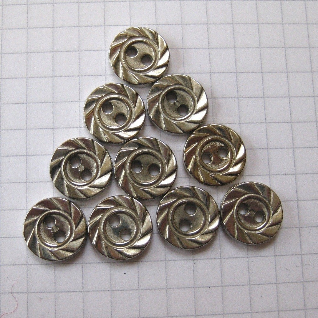 25 Tiny Textured Silver Buttons - Etsy UK