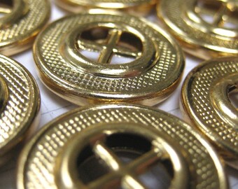 10 Gold Wheel Buttons