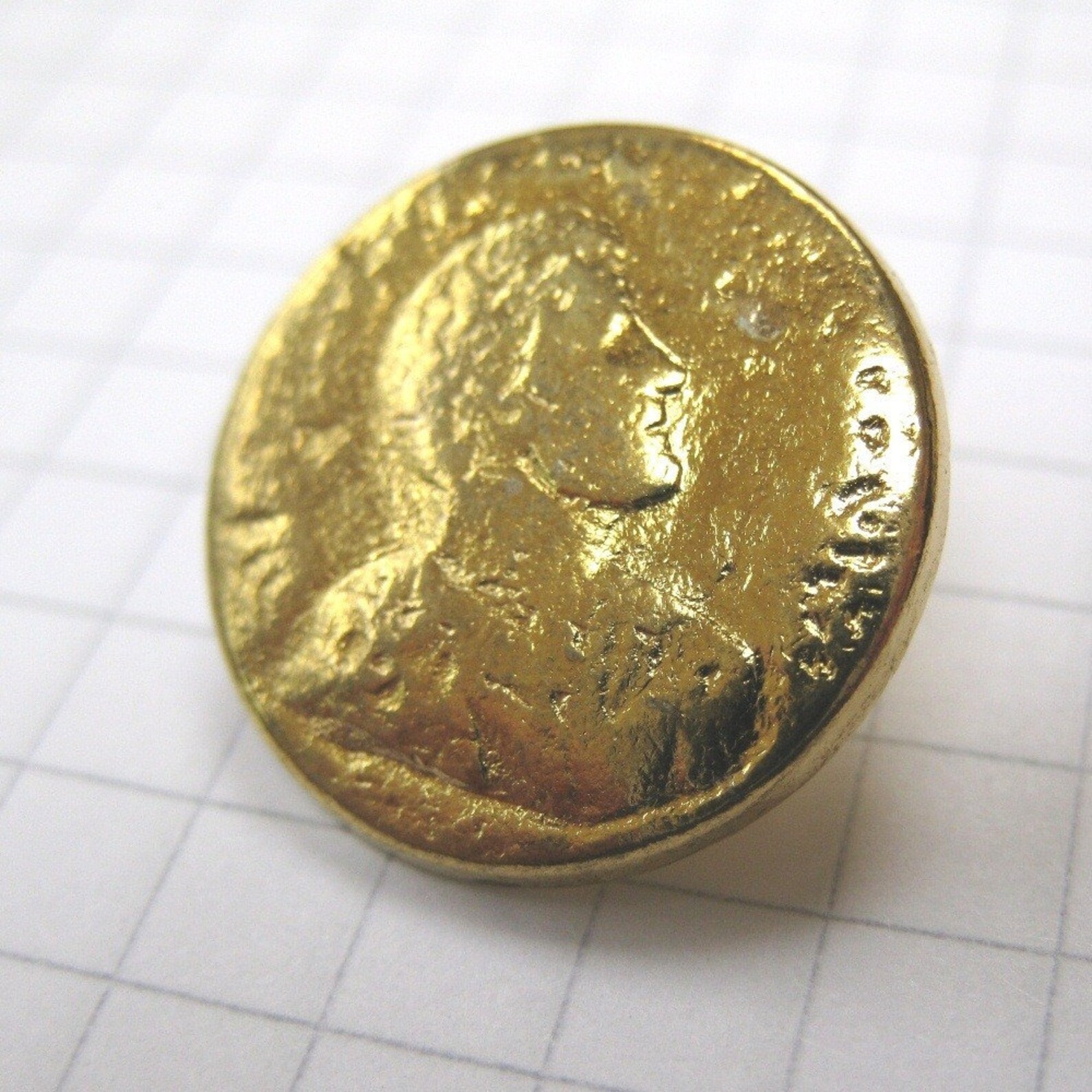 10 Small Gold Roman Emperor Coin Buttons Etsy