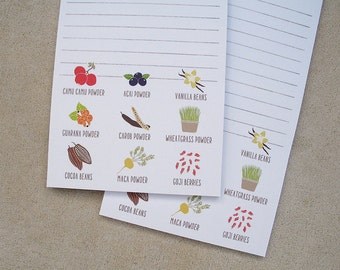 illustrated shopping list notepad with magnetic back