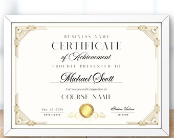 Certificate Of Completion Template, Edit with Canva, Printable Lash Artist Certificate, Editable Training Certificate Template