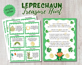 Leprechaun Treasure Hunt | Leprechaun Letter | St Patricks Day Treasure Hunt | St Patricks Day Kids Game