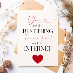 Melhor coisa na Internet Cartão de Dia dos Namorados para ele, para imprimir, Cartão de aniversário do noivo, Cartão de aniversário engraçado para marido, esposa, namorado