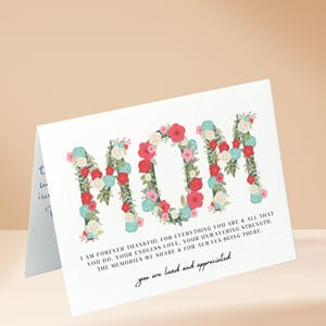 IMPRIMIBLE Mamá, estoy eternamente agradecida por todo lo que eres y todo lo que haces - Tarjeta sentimental para mamá, tarjeta del Día de la Madre, tarjeta de cumpleaños para mamá