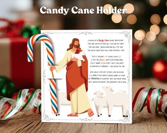 Candy Cane Legend, Primary Christmas Gift, Church Gift, Christian Christmas Gift, Candy Cane Poem, Christmas Favor, Candy Cane Holder