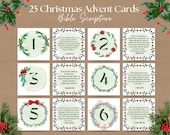 Printable Advent Scripture Cards, Bible Verse Card, Christmas Countdown, Nativity Printable, Kids Advent Calendar, Christian Advent Calendar