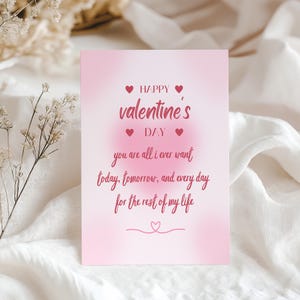 Husband Valentine Card, Boyfriend Valentine,  Romantic Valentine&#39;s Day Card, Wife Valentine Card, Girlfriend Valentine, Instant Download