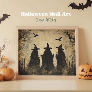 Witchy Decor Halloween Wall Art Printable Vintage Witch Wall Art Vintage Halloween Painting Rustic Halloween Décor Vintage Witch Halloween