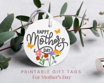 Happy Mother's Day Tag, Printable Mothers Day Gift Tags, Floral MOTHER'S Day TAG, Mothers Day Cookie Tag, Mothers Day Tags Printable