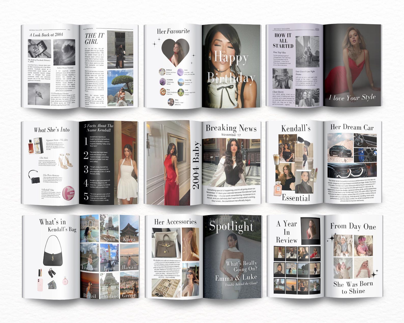 Personalised Examples Pages Personalized Birthday Magazine Template, Bestie Sister Gift, Birthday ...