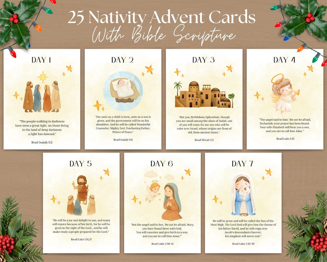 Advent Scripture Cards, Nativity Advent Calendar, Advent Calendar ...