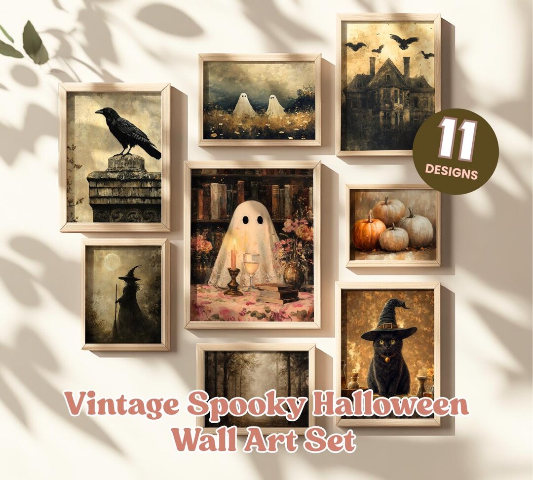 Halloween Gallery Wall Prints SET of 11 Digital Prints, Halloween ...