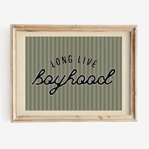 Long Live Boyhood Boys Kids Room  Printable Boho Toddler Blue Neutral Nursery Decor Playroom Boho Wall Hanging Striped Art Decor Minimalist