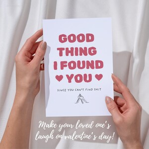 Cartão engraçado do Dia dos Namorados, Cartão de amor relacionável para pessoa que não consegue encontrar nada, Cartão de relacionamento para marido e mulher do parceiro