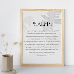 Psalm 91, Christian Home Decor, Christian Wall Art, Christian Printable, Bible Verse Wall Art, Scripture Wall Art, Scripture Print