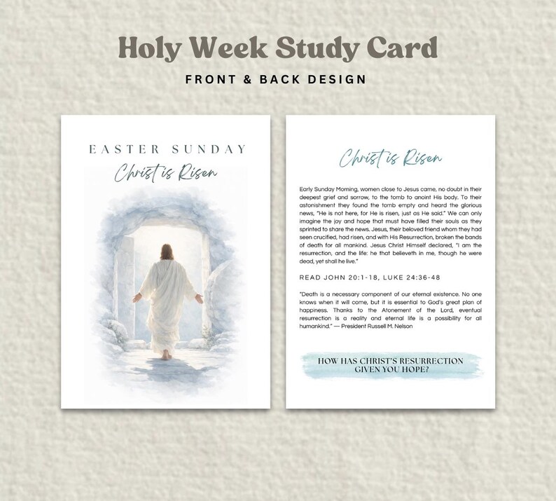 LDS Holy Week Devotional Cards | Easter Scripture & Reflection Cards ...