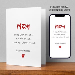 Mamas Geburtstagskarte Mama meine erste Freundin beste Freundin für immer Freund Geschenkkarte für ihre Mama Mama Geschenkkarte zum ersten Geburtstag Mama