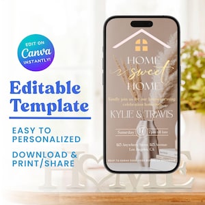 Housewarming Invite, Welcome Home, New Home, Digital House Warming Invitation, housewarming party, House warming Invitation, New House