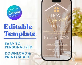 Housewarming Invite, Welcome Home, New Home, Digital House Warming Invitation, housewarming party, House warming Invitation, New House