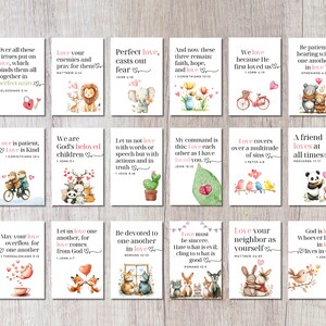 Lunch Box Cards Printable Scripture Cards |  Christian Valentines Day for Kids  |  18 Bible Verse Cards |Preschool Valentines Activity